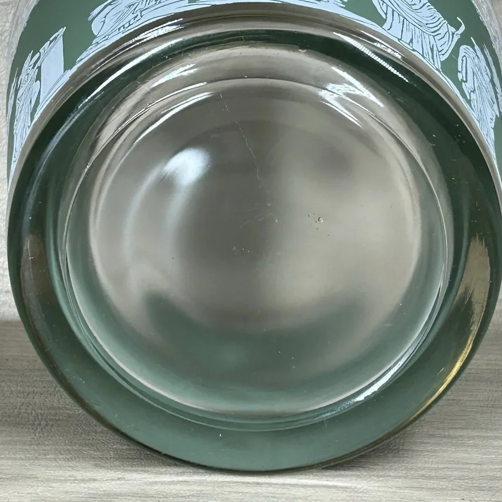 Vintage Jeanette Hellenic Green Ice Bucket Wedgwood Jasperware Style